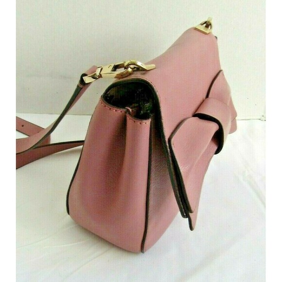 Kate Spade New York Crossbody Pink Coral Leather Bow Flap Detachable Strap - Picture 4 of 10
